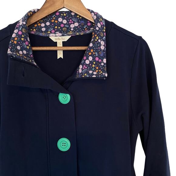 MATILDA JANE A Million Little Things Ruffle Peacoat Jacket Navy Teal Size Small - Picture 3 of 5